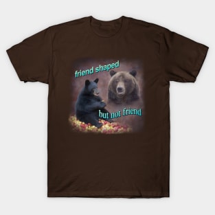 Bears friend shaped but not friend word art meme T-Shirt